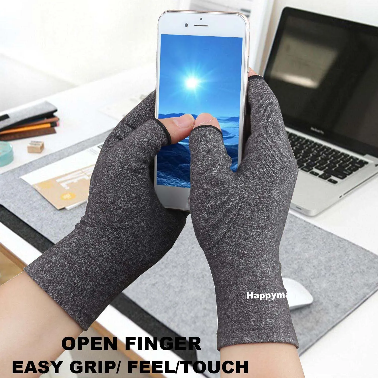 2 Pairs Arthritis Gloves, Hand Compression Gloves for Rheumatoid, Pain Relief, Carpal Tunnel, Swelling, Joint Support, Driving Fingerless Gloves for Women Men (Black   Pink, Medium) Medium (Pack of 4) Black pink