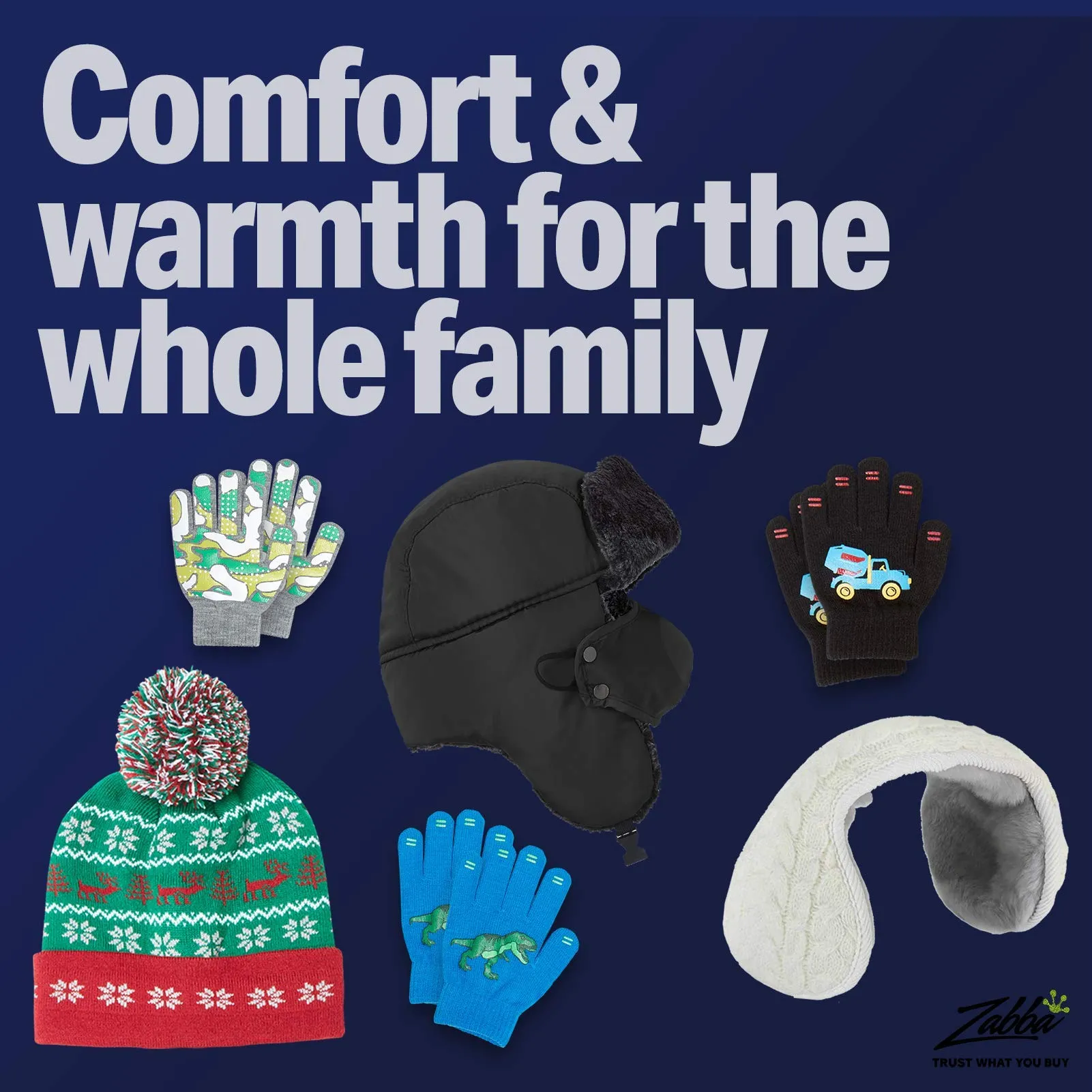 3 Pack - Magic Stretch Winter Kids Gloves for Boys, Kid & Children, Toddler - Dino, Camo, Trucks 3-5 years old 14cm