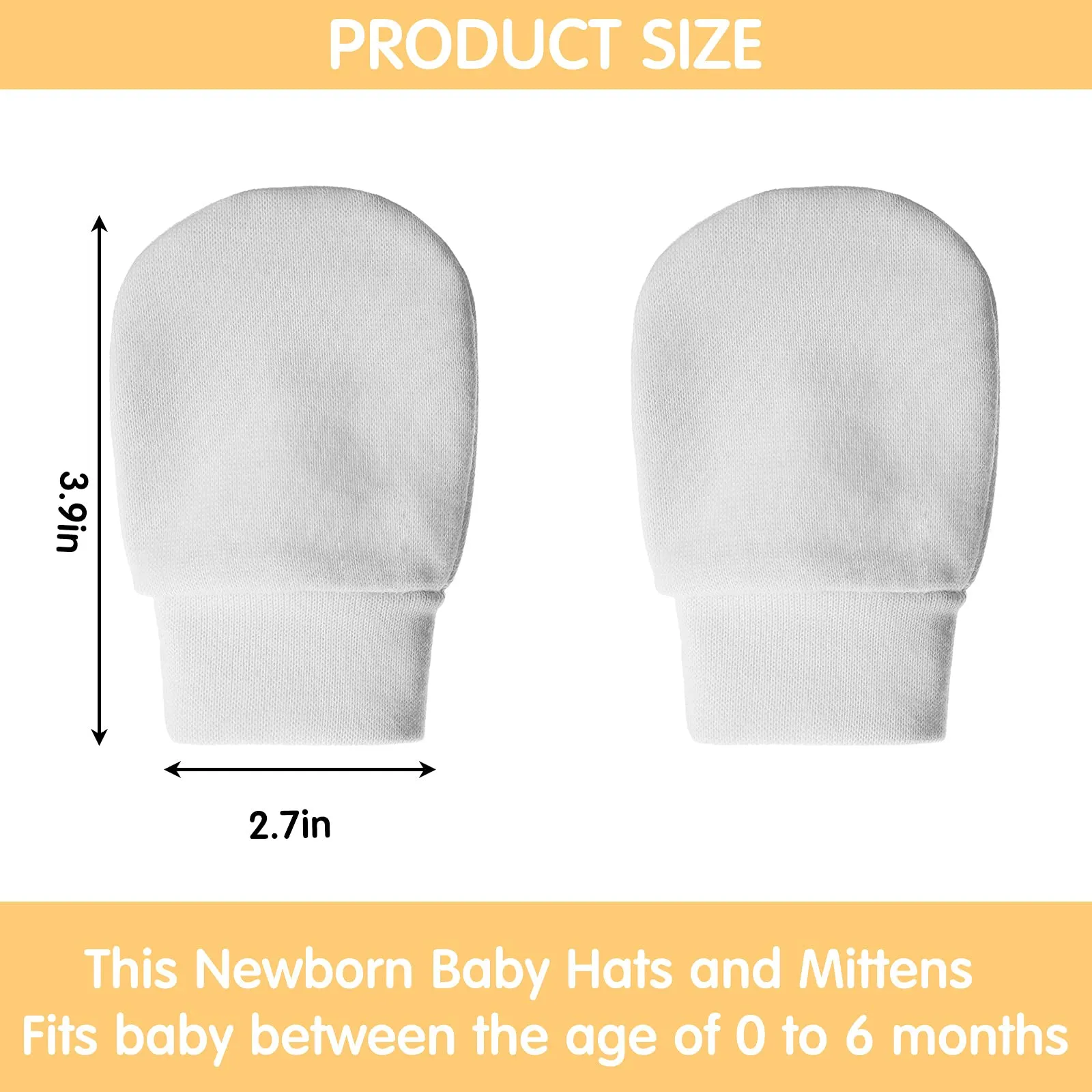 4 Pairs Newborn Baby Mittens Infant No Scratch Mittens Cotton Gloves 0-6 Months Gray, Navy Blue, Black, Dark Gray