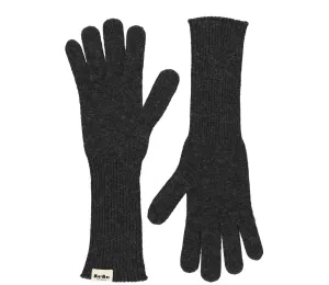 Aske Long W, Cashmere Gloves - Black Grey Melange