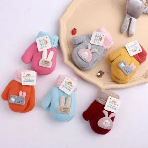 Cartoon Design Knitted Warm Gloves for Baby/Kids