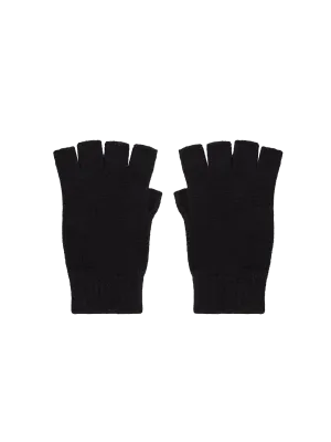 Cashmere Fingerless Gloves—black