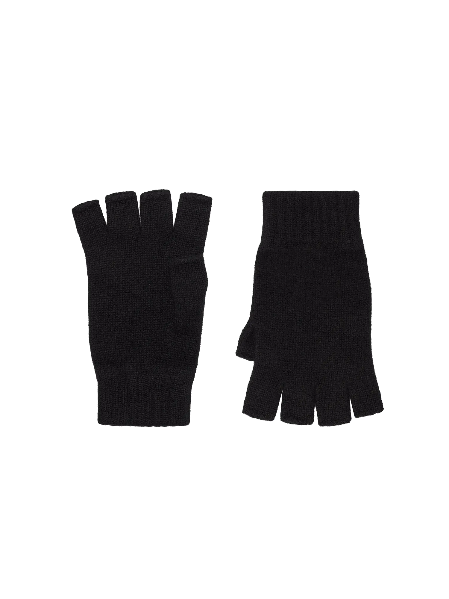 Cashmere Fingerless Gloves—black