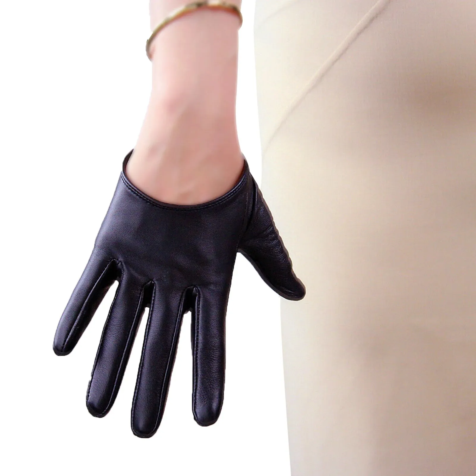 Dora Brown Leather Gloves Oversize Big PUFF SLEEVE Faux PU Over Outfit Coffee Loose L Winter Warm Club Halloween Cosplay Glove