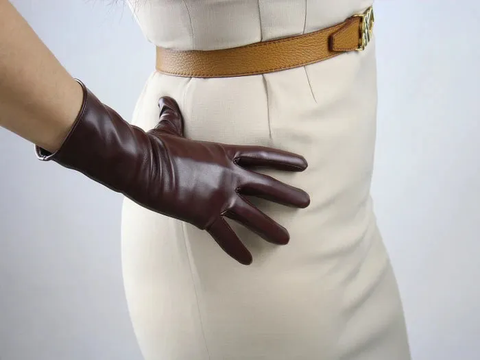 Dora Brown Leather Gloves Oversize Big PUFF SLEEVE Faux PU Over Outfit Coffee Loose L Winter Warm Club Halloween Cosplay Glove