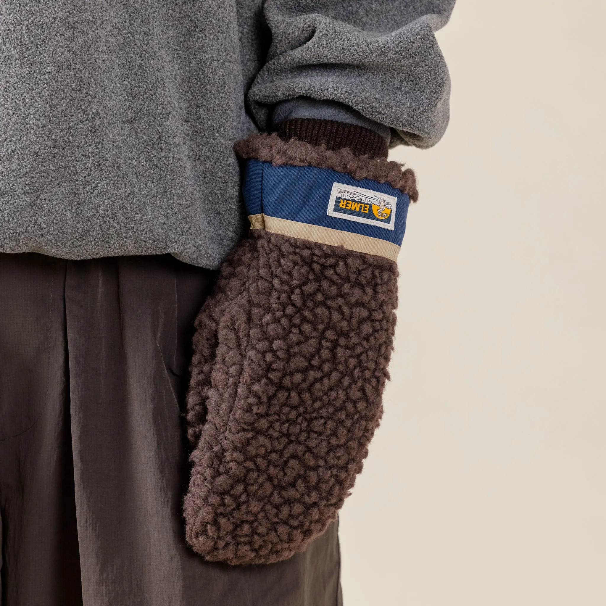 Elmer Gloves - Deep Pile Mittens - Brown