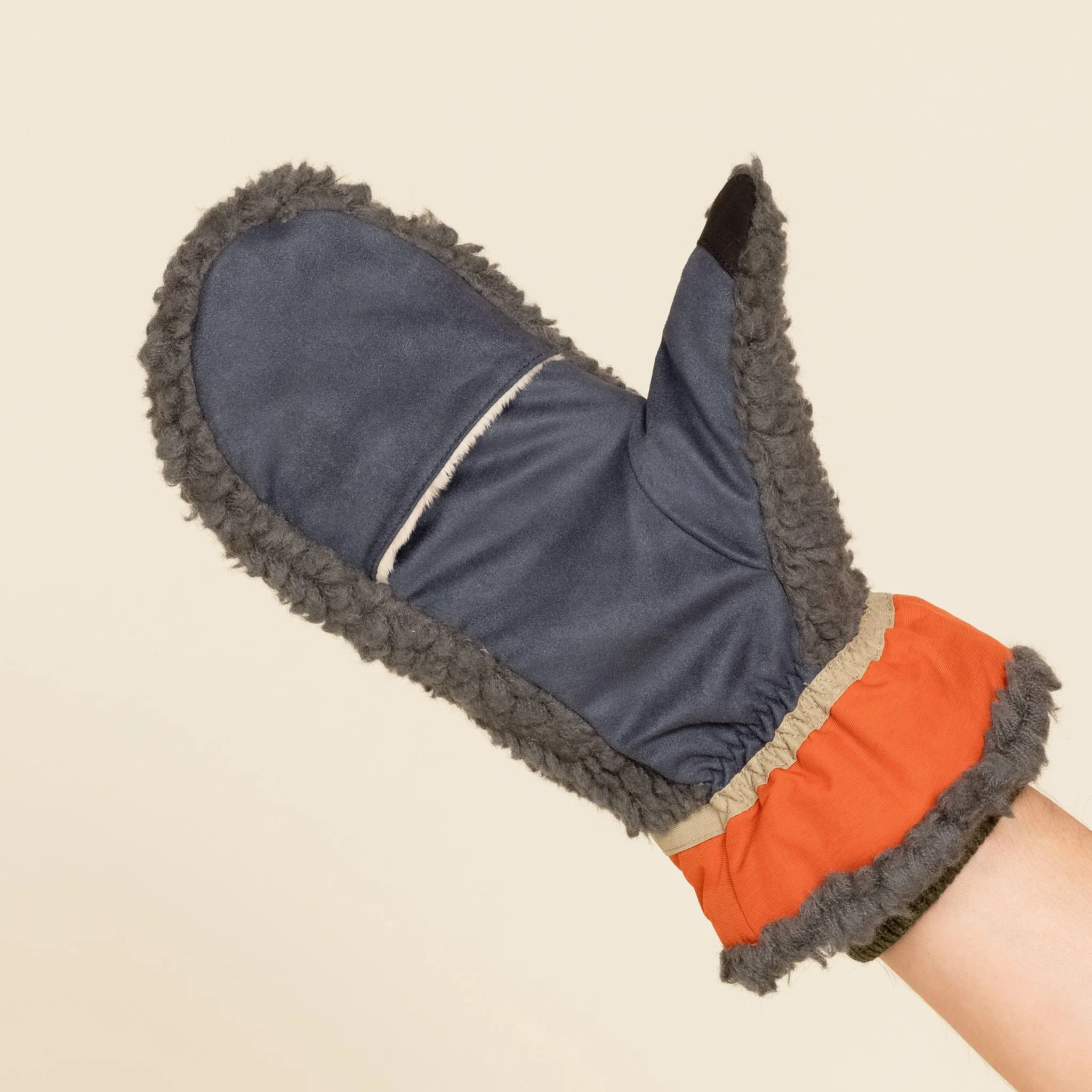Elmer Gloves - Teddy Deep Pile Mittens - Khaki