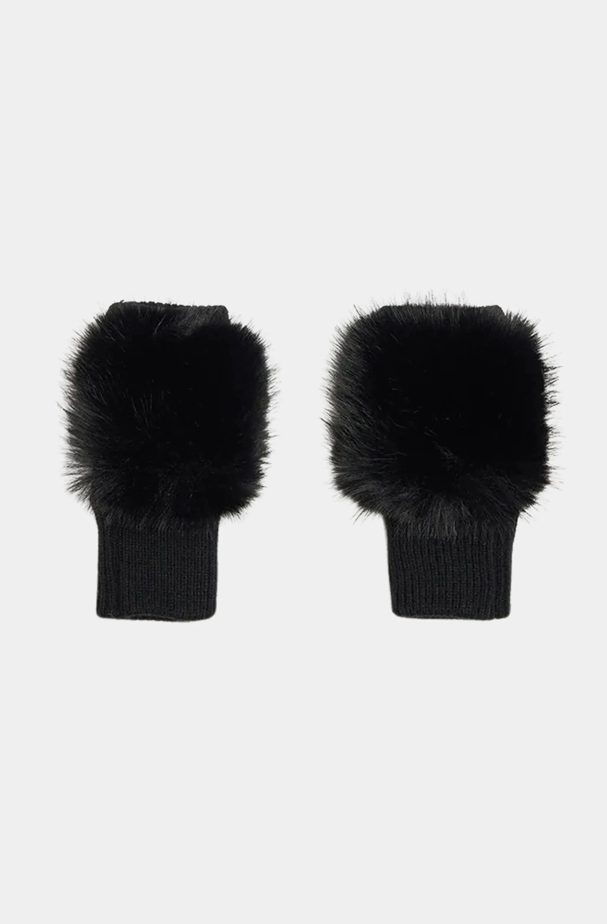 Faux Fur Knit Mittens