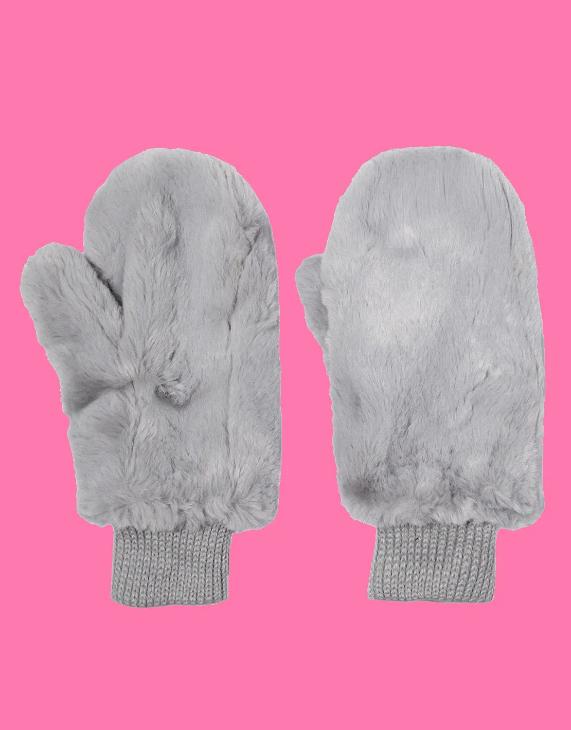 Faux fur mittens