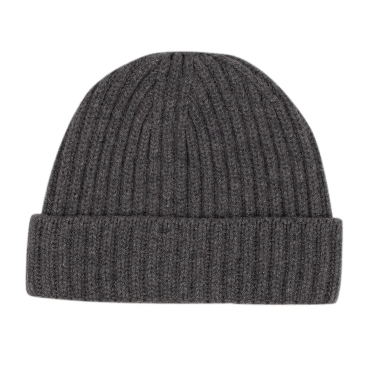 Fisherman Knit 8ply Cashmere Hat - Smog Grey
