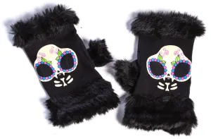 Fur Trim Knit Kitty Gloves