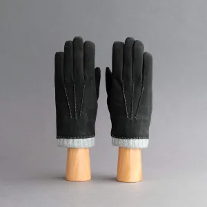 Gentlemen's Gloves from Black Goatskin Nubuck with Cashmere Lining