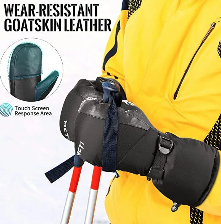MCTi Waterproof Ski Mittens - Men's Down Winter Mitts with Touchscreen