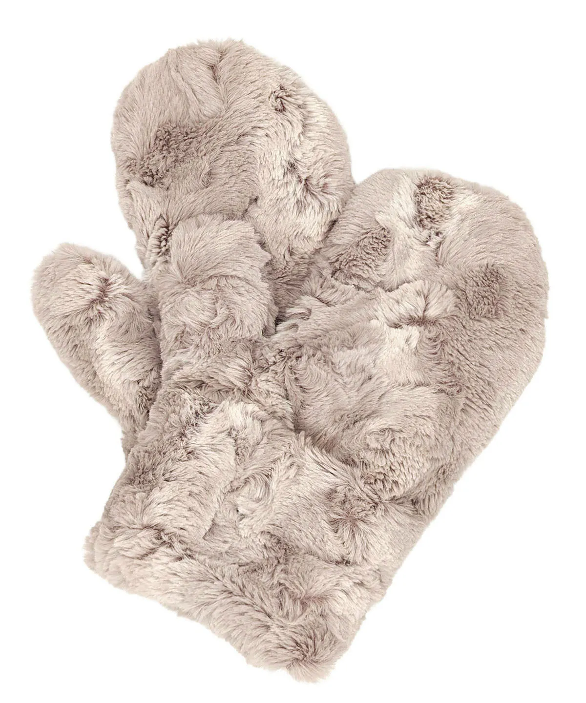 Men's Mittens - Luxury Faux Fur in Café Au Lait