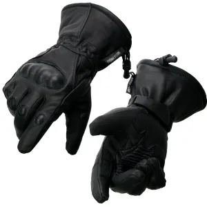 Milwaukee Leather SH815 Men's Black Leather Waterproof Gauntlet Gloves