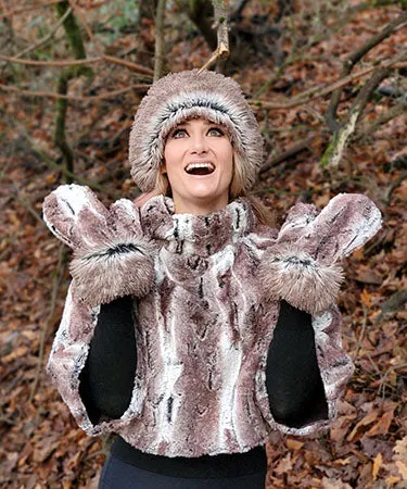Mittens - Luxury Faux Fur in Birch (One with Arctic Fox Cuff Left!)