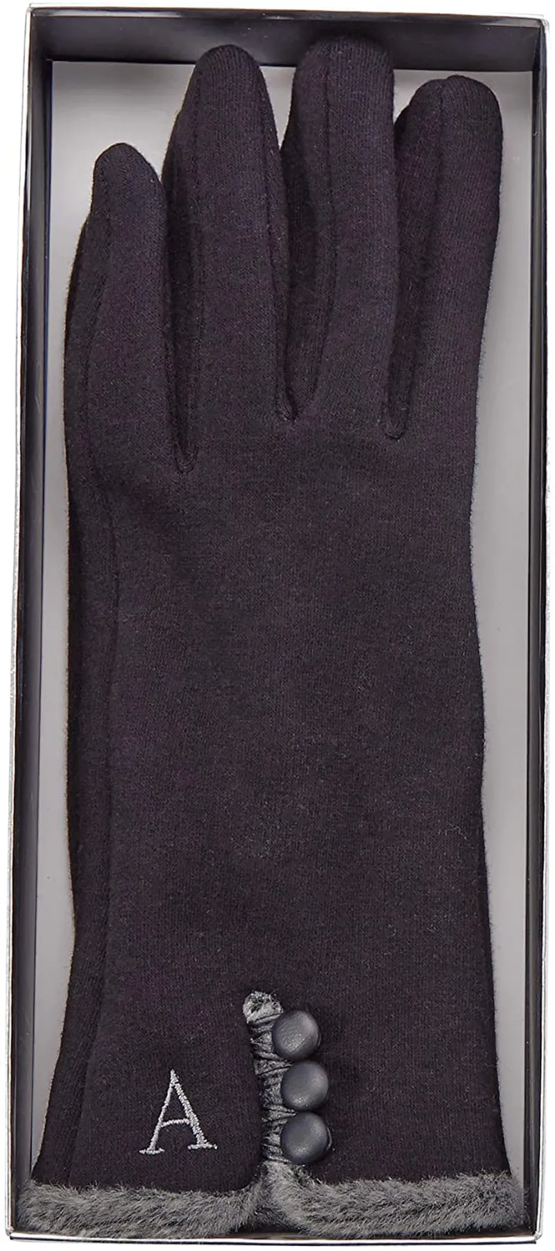 Mud Pie Women's Smart Screen Knit Gloves, Black, One Size