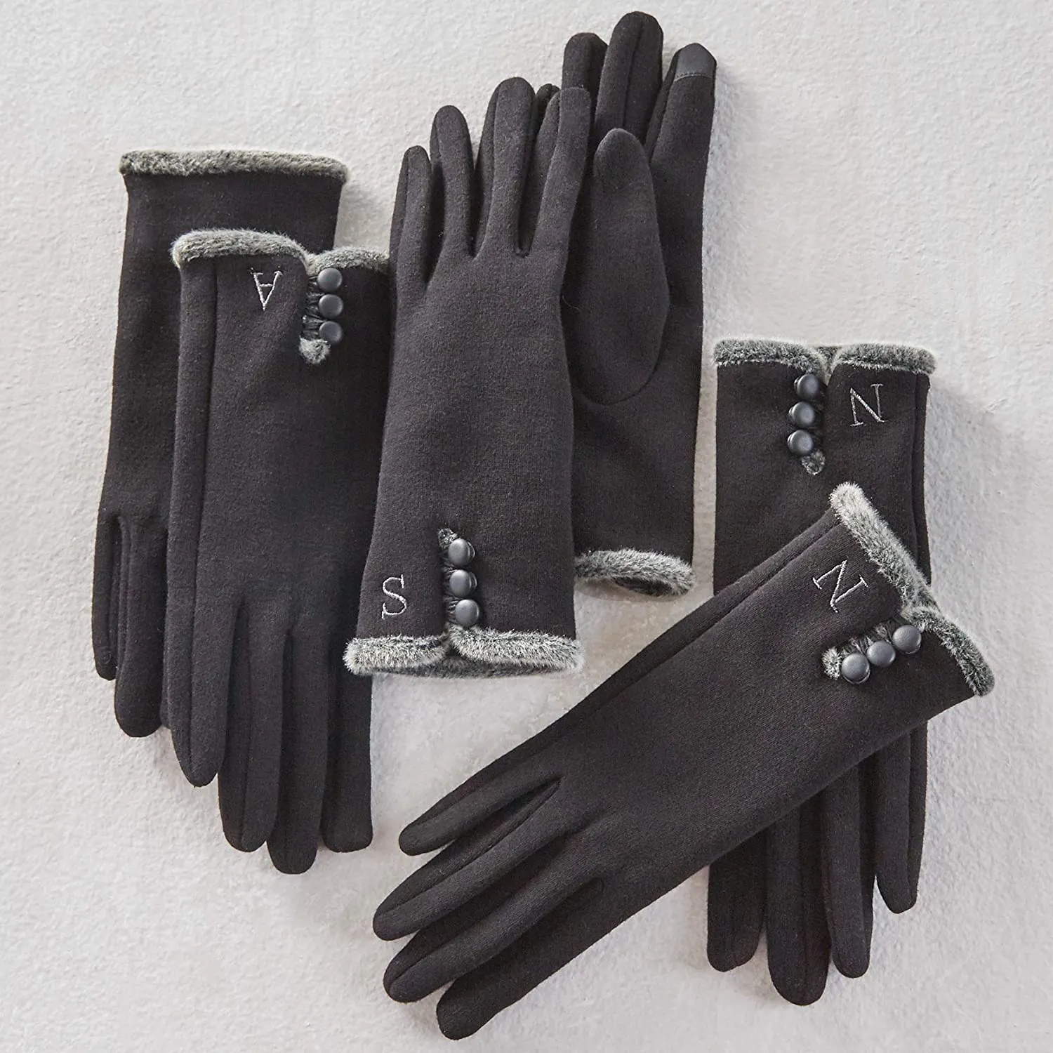 Mud Pie Women's Smart Screen Knit Gloves, Black, One Size