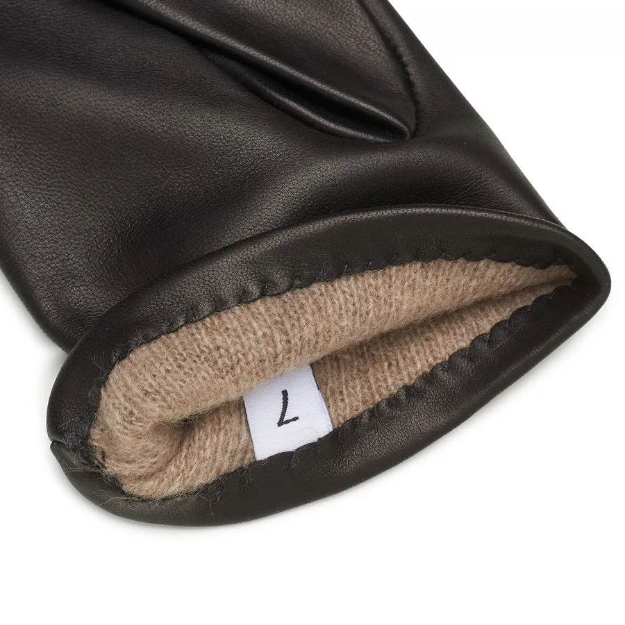 Necchi Black Leather Gloves