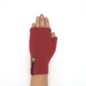 Recycled spice orange cashmere Kitten Mittens, short