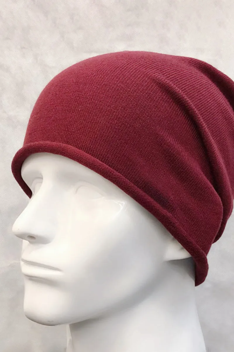 Slouchy Wool-Cashmere Blend Beanie Hat
