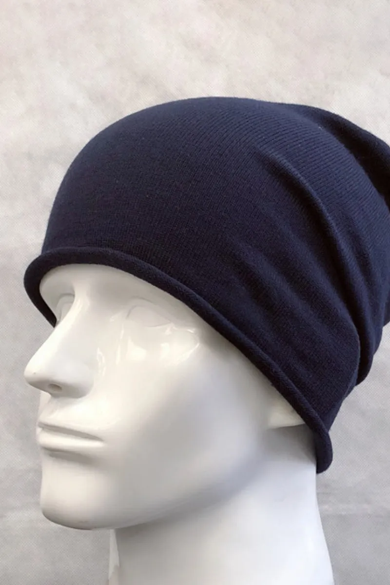 Slouchy Wool-Cashmere Blend Beanie Hat