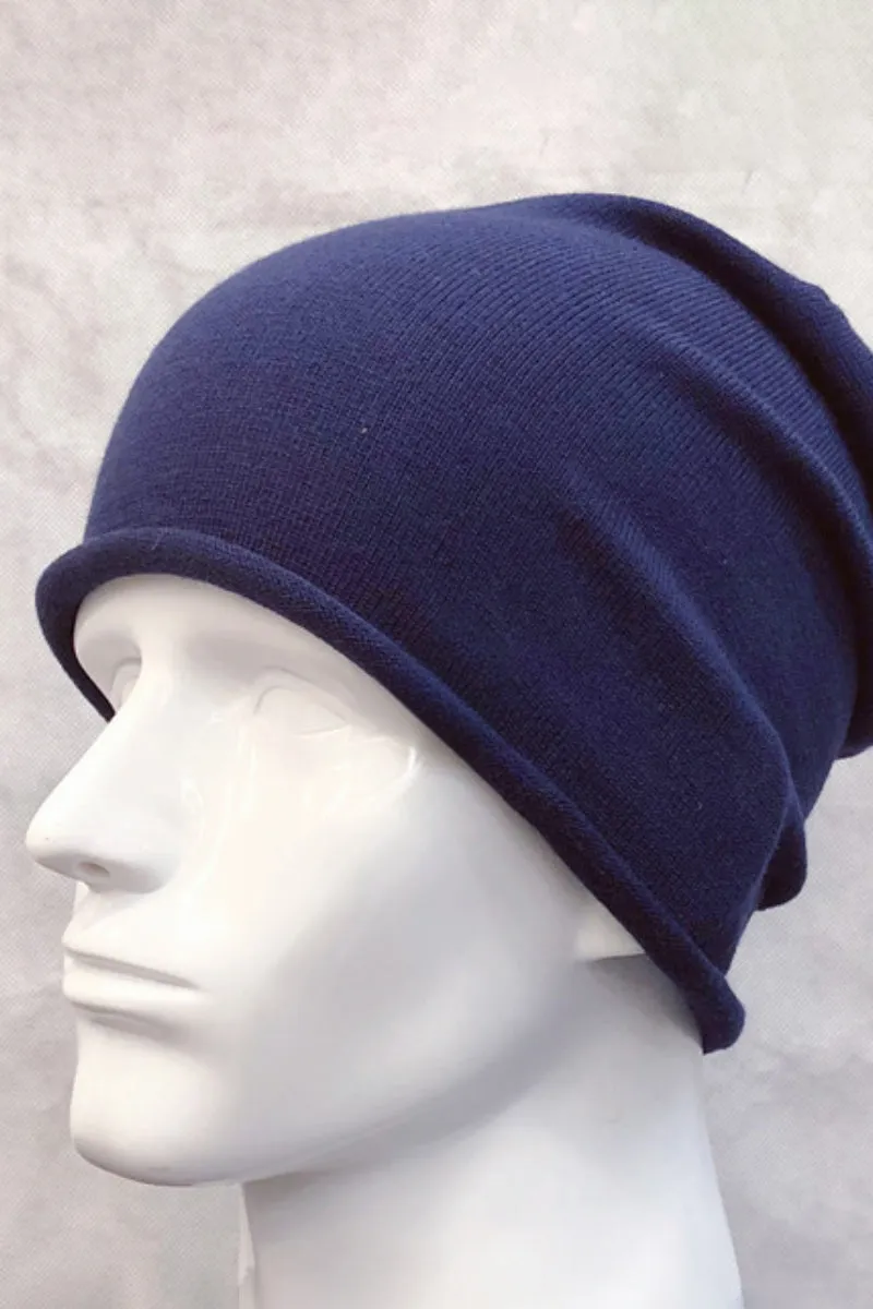 Slouchy Wool-Cashmere Blend Beanie Hat