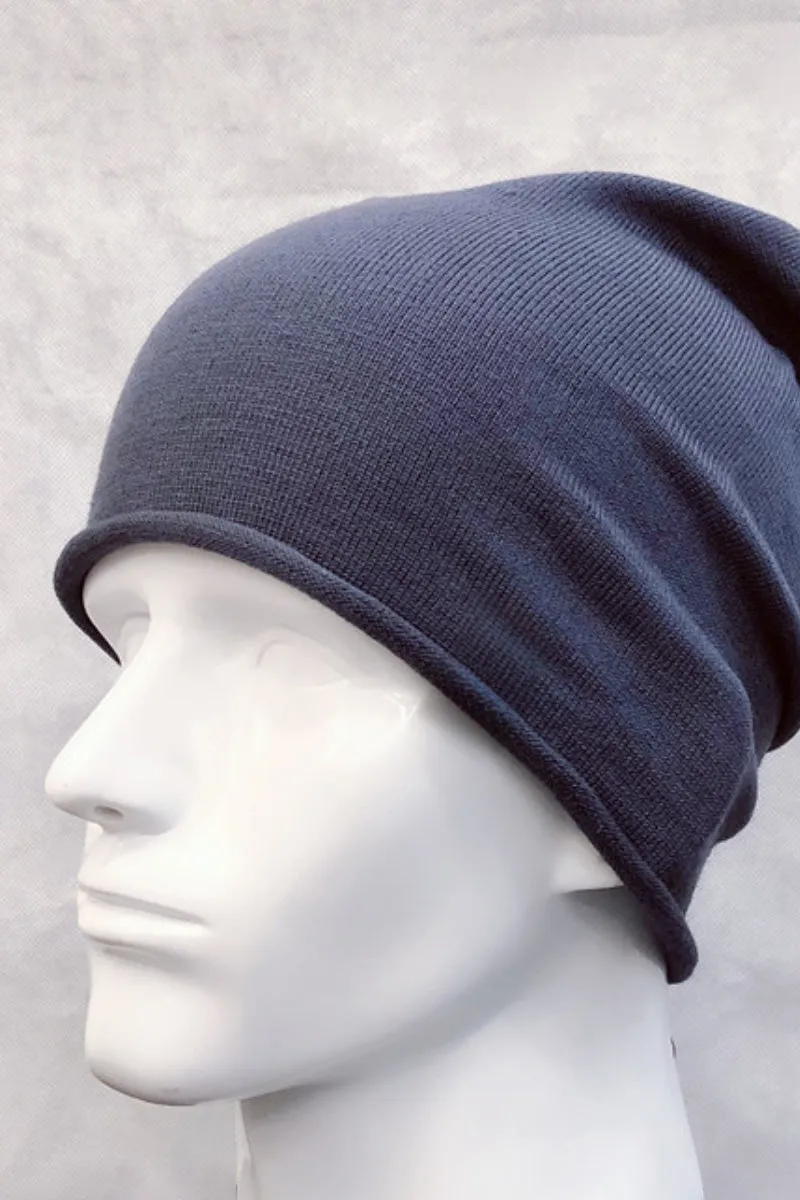 Slouchy Wool-Cashmere Blend Beanie Hat