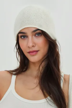 Slouchy Wool-Cashmere Blend Beanie Hat
