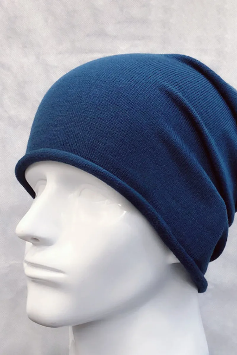 Slouchy Wool-Cashmere Blend Beanie Hat