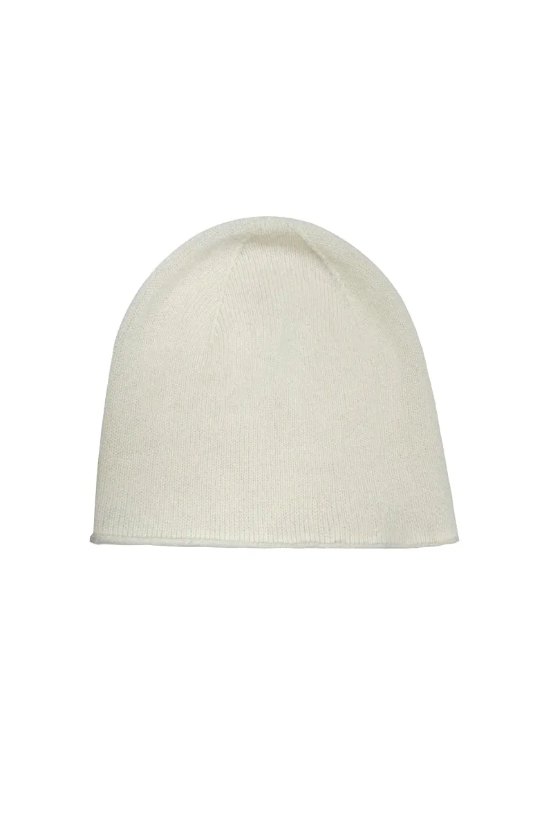 Slouchy Wool-Cashmere Blend Beanie Hat