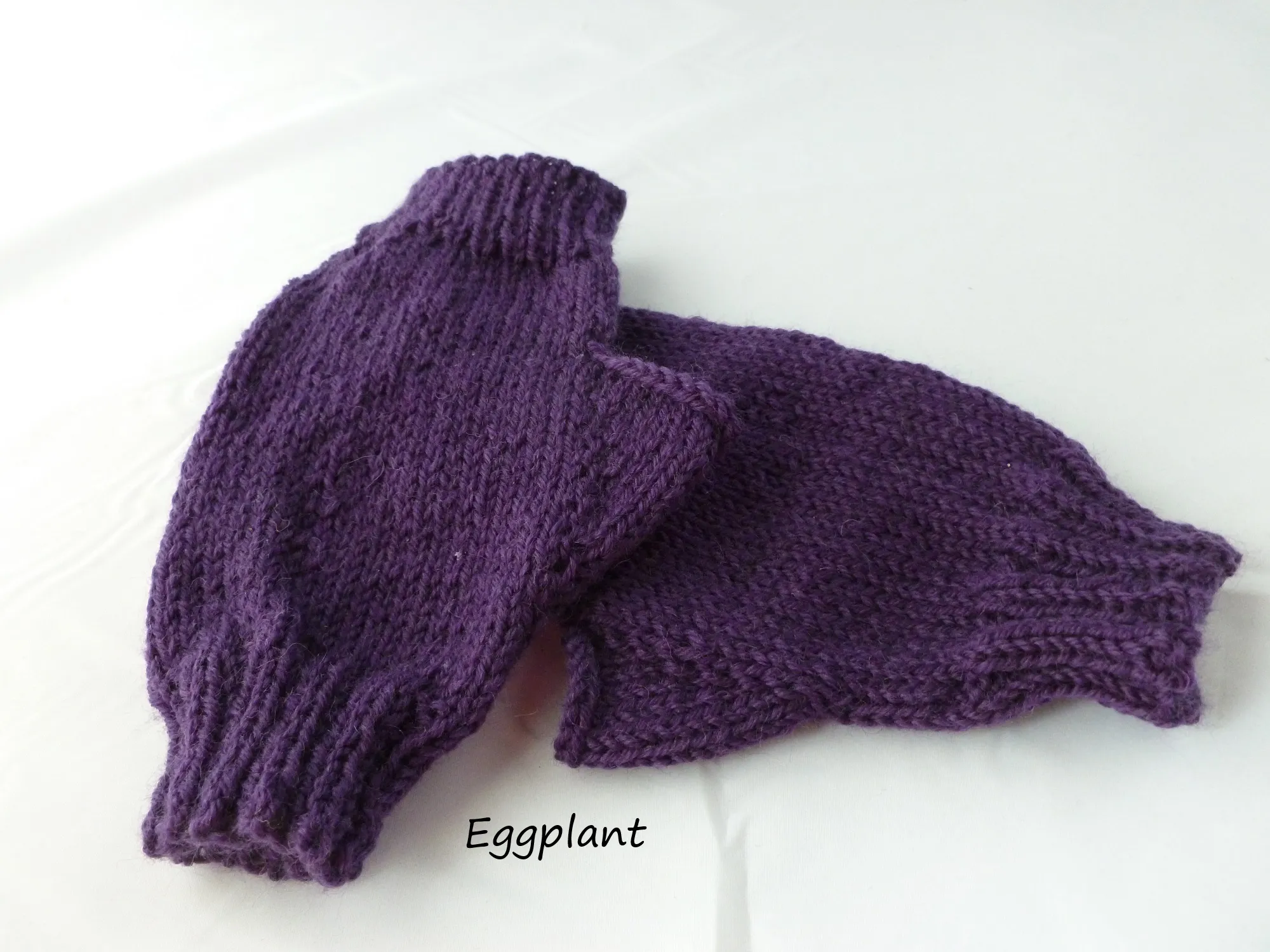 Solid Fingerless Mittens, Hand Knit, Superwash Wool, Multiple Colors