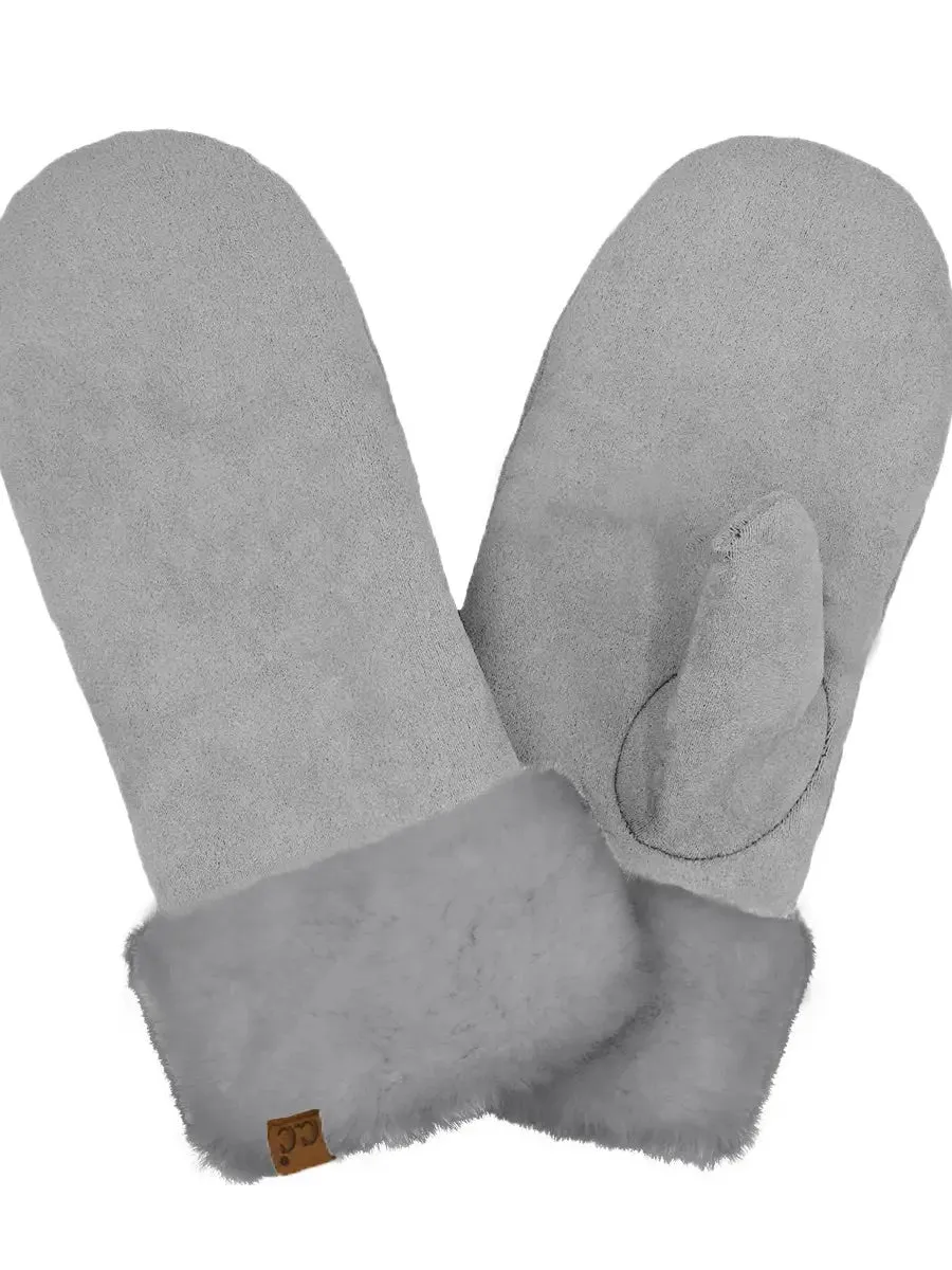 Suede Shearling Mitten