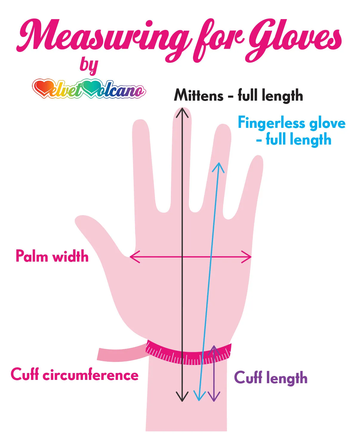 Watermelon Fingerless Gloves (Custom Colour)
