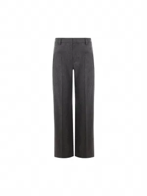 Wide-Leg Cashmere Trousers