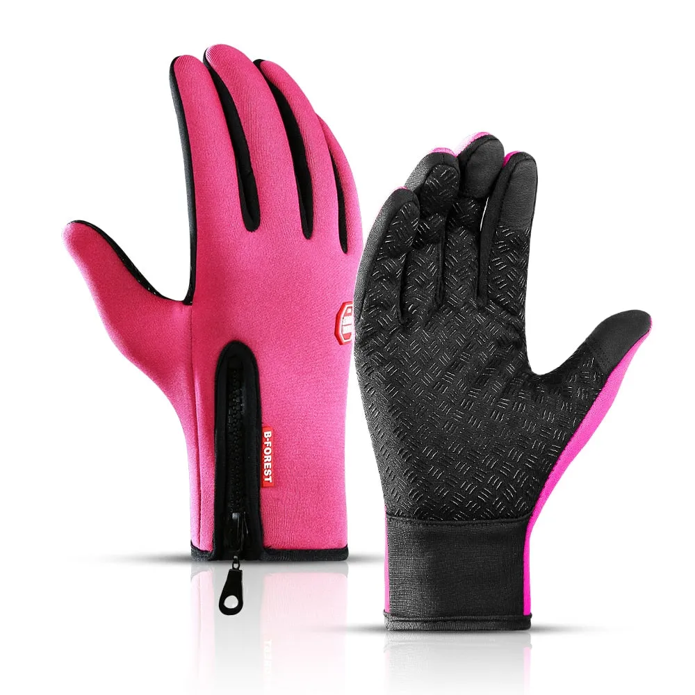 Winter Cycling Gloves With Wrist Support Touch Screen Bicycle Gloves Outdoor Sports Anti-slip Windproof Bike Full Finger Gloves