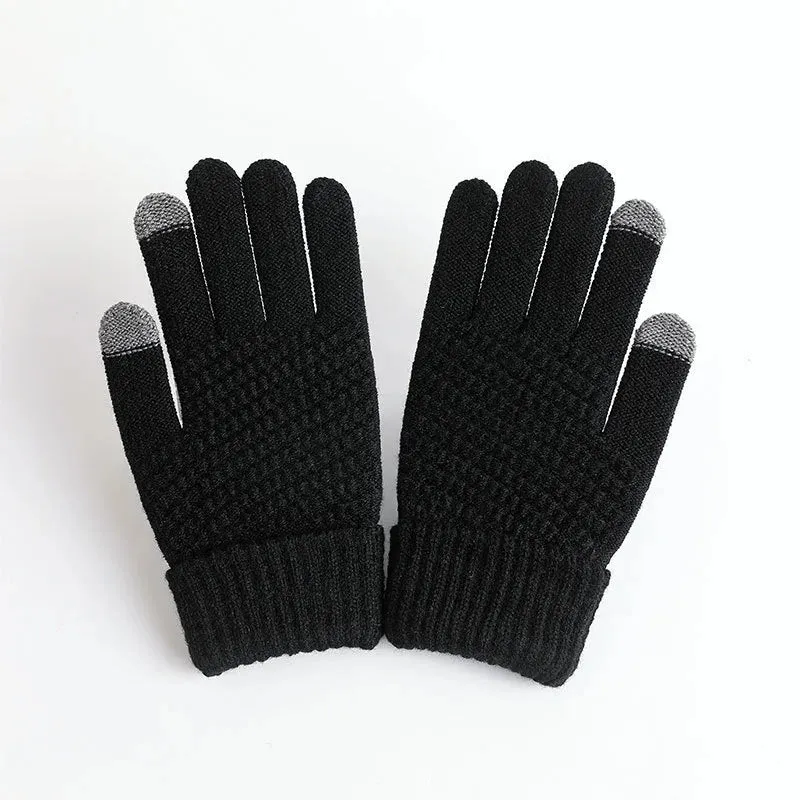 Women's Cashmere Winter Gloves - Warm Thick Touchscreen Knit