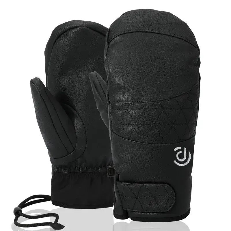Women's Extreme Weather Thermal Leather Snow Mittens
