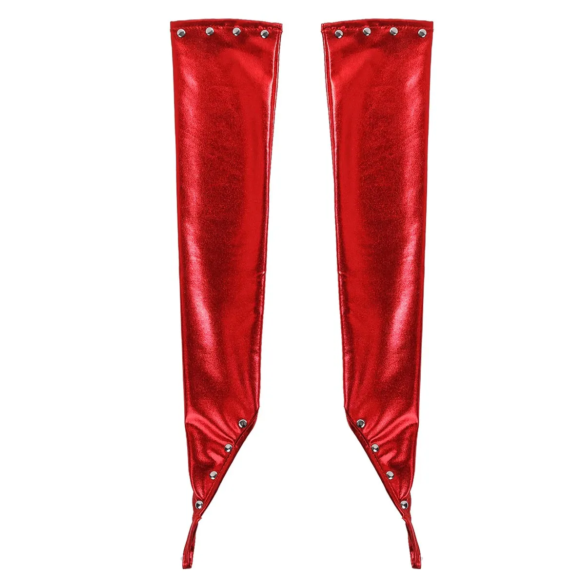 Women's PU Leather Long Gloves with Rivets / Goth Punk Fingerless Gloves